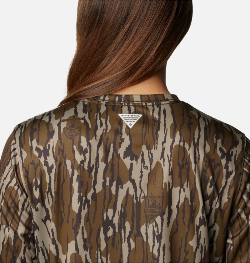 Columbia Super PHG Tough Shot Long Sleeve Women's T-Shirt Brown | PLGTCZ-029