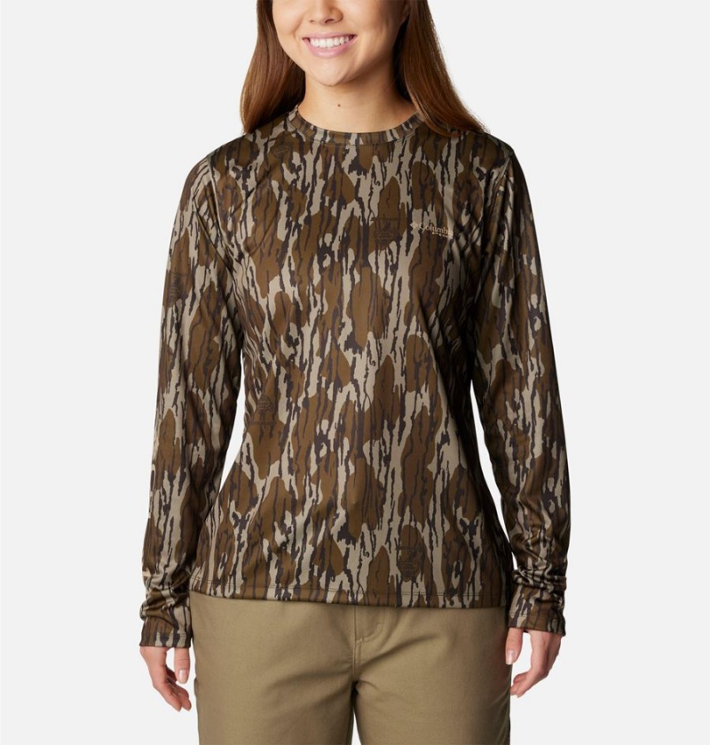 Columbia Super PHG Tough Shot Long Sleeve Women\'s T-Shirt Brown | PLGTCZ-029