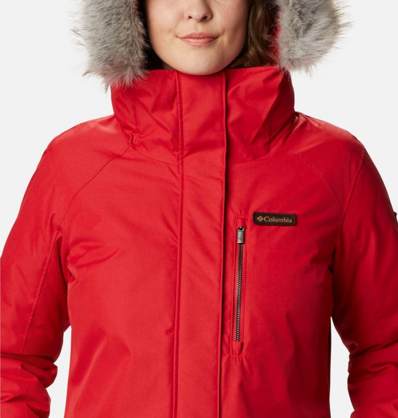 Columbia Suttle Mountain Long Insulated Women's Coats Red | ZXVCHT-936