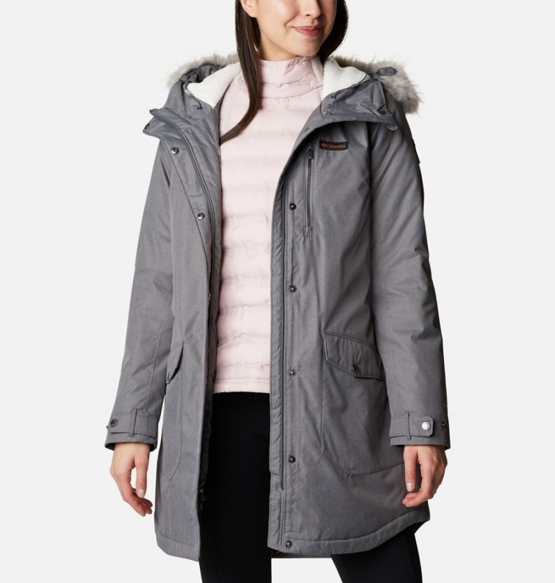 Columbia Suttle Mountain Long Insulated Women's Coats Grey | YBTSGP-850