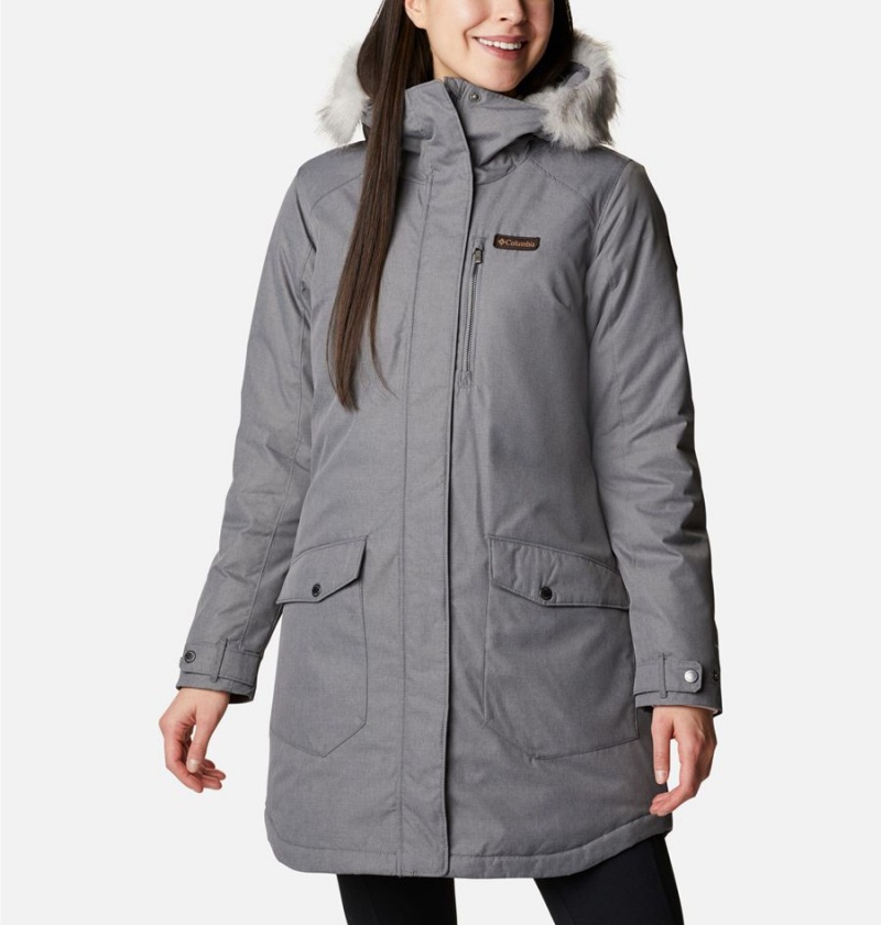 Columbia Suttle Mountain Long Insulated Women\'s Coats Grey | YBTSGP-850