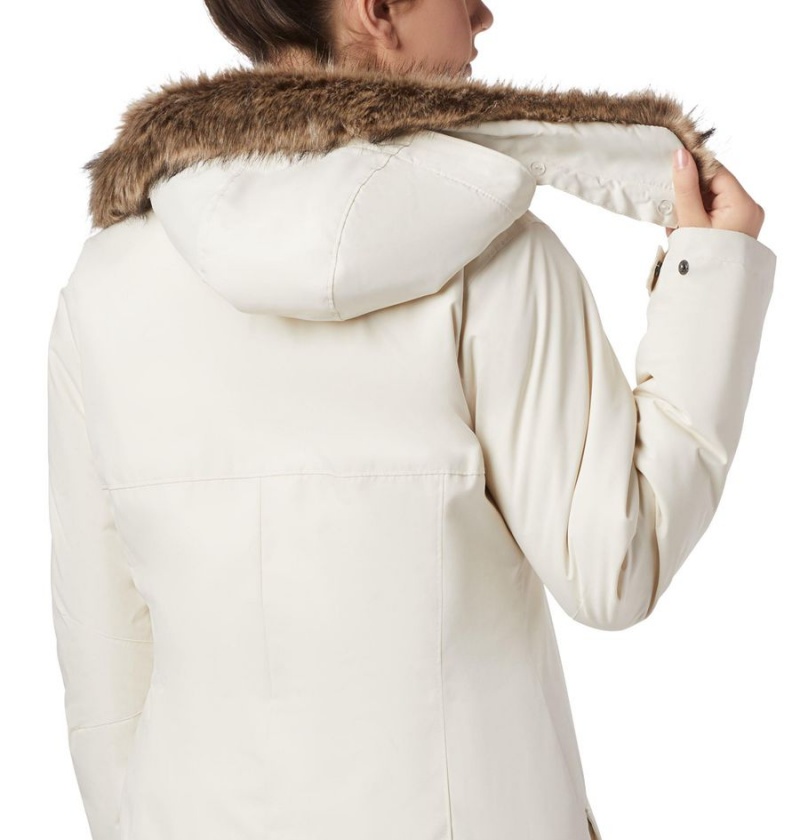 Columbia Suttle Mountain Long Insulated Women's Coats White | XQKDIM-851