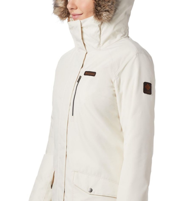 Columbia Suttle Mountain Long Insulated Women's Coats White | XQKDIM-851