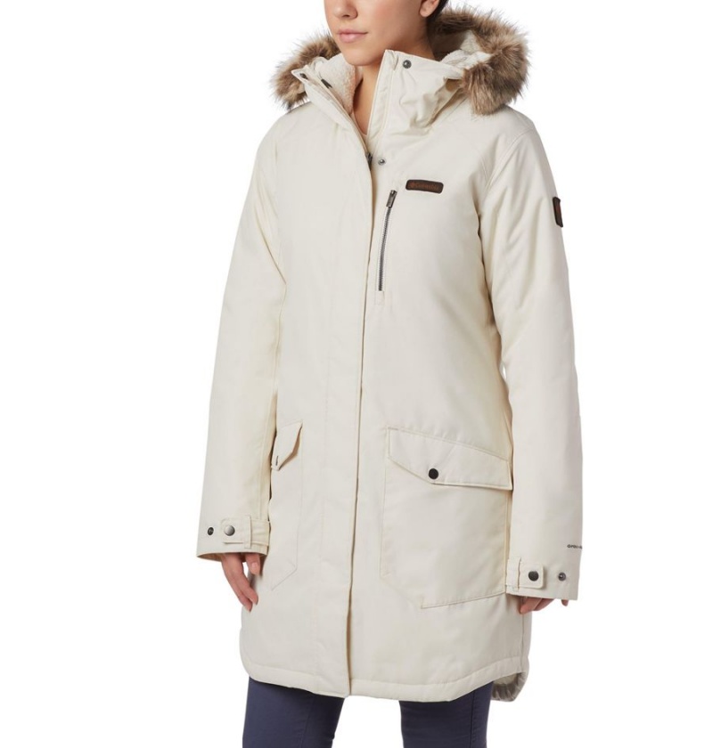 Columbia Suttle Mountain Long Insulated Women\'s Coats White | XQKDIM-851