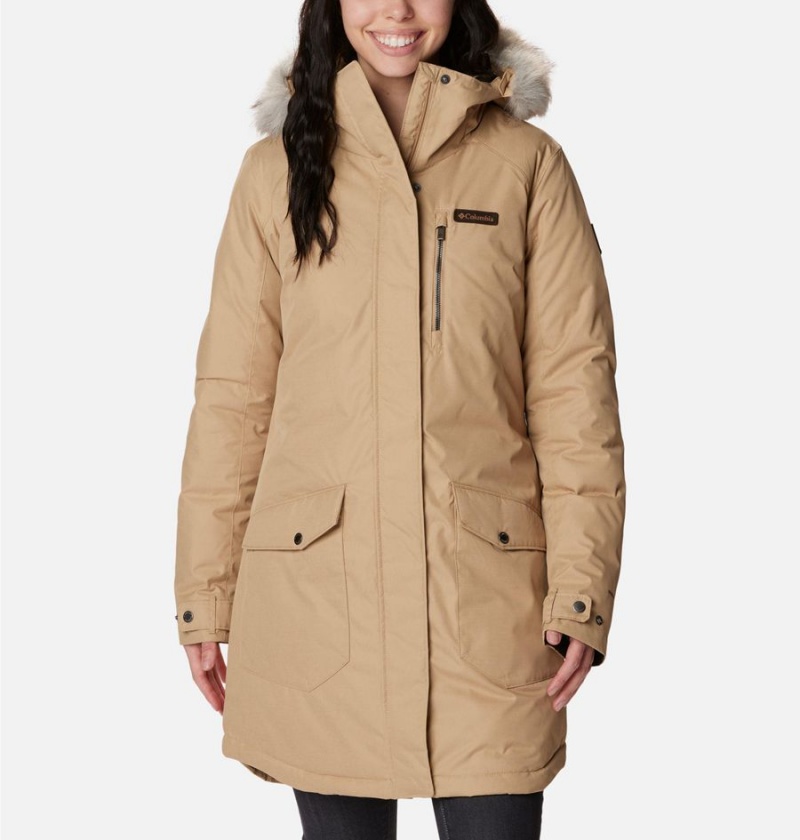 Columbia Suttle Mountain Long Insulated Women\'s Coats Khaki | ICADPW-572