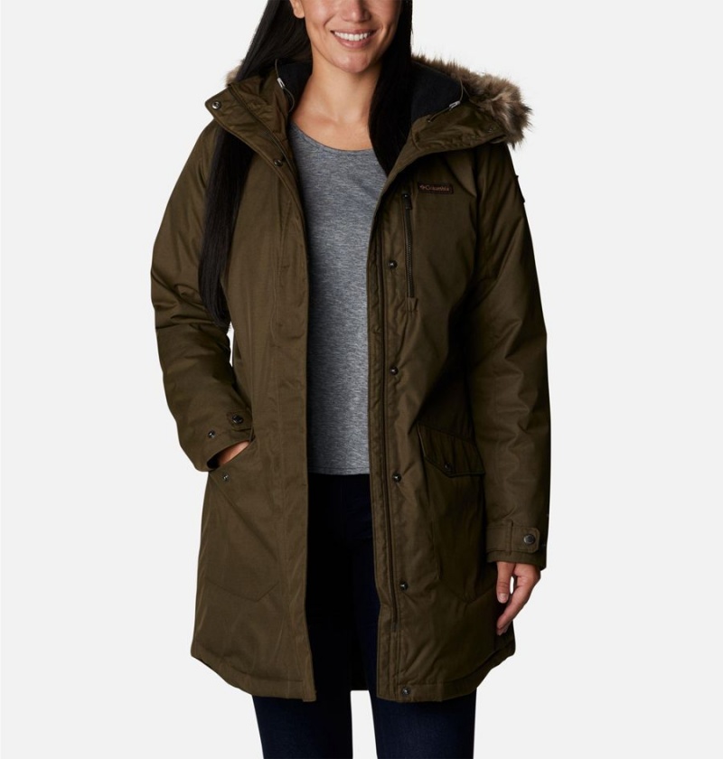 Columbia Suttle Mountain Long Insulated Women's Coats Olive | QAFNDI-183