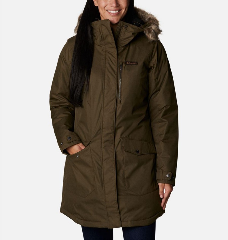 Columbia Suttle Mountain Long Insulated Women\'s Coats Olive | QAFNDI-183