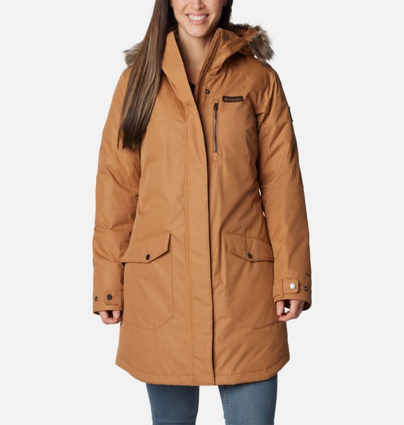 Columbia Suttle Mountain Long Insulated Women\'s Coats Brown | DKRASG-021