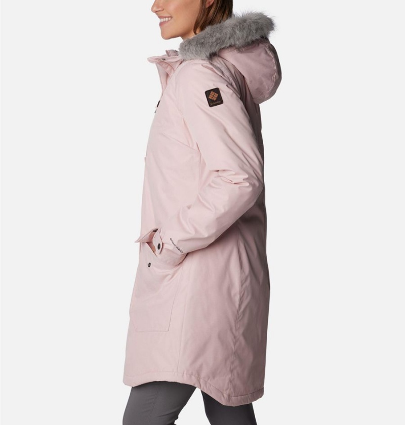 Columbia Suttle Mountain Long Insulated Women's Coats Pink | QLNYRE-913