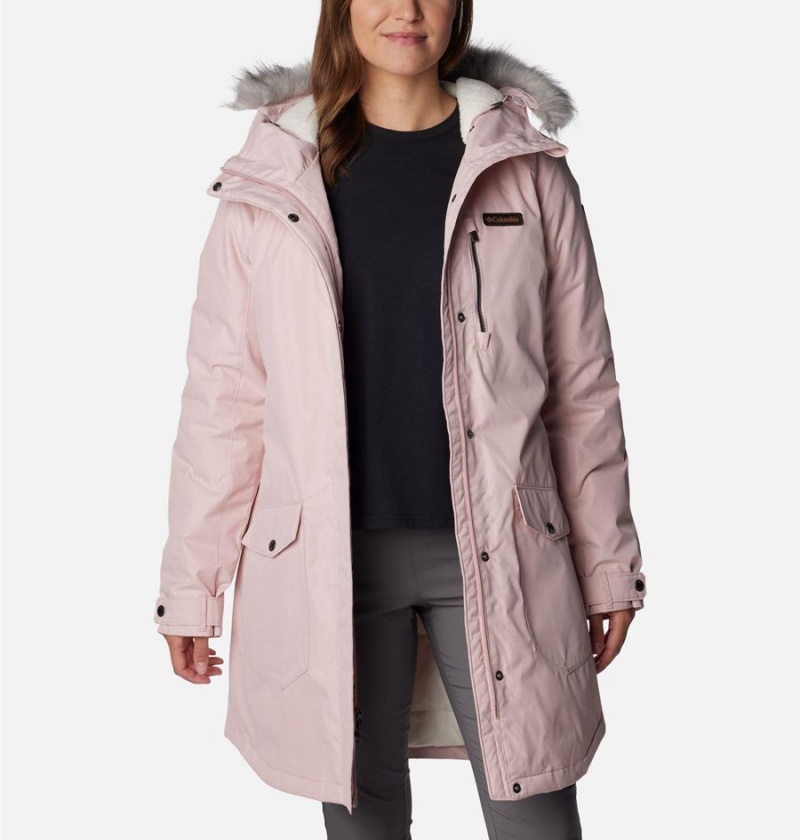 Columbia Suttle Mountain Long Insulated Women's Coats Pink | QLNYRE-913
