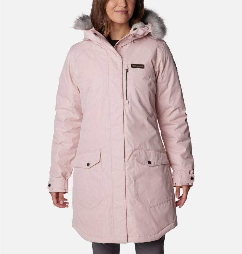 Columbia Suttle Mountain Long Insulated Women\'s Coats Pink | QLNYRE-913