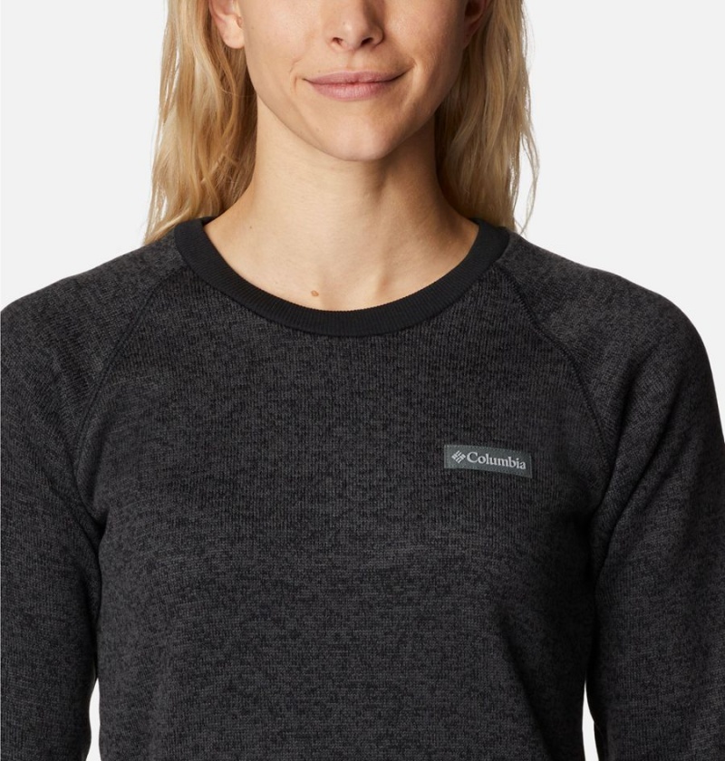 Columbia Sweater Weather Fleece Crew Women's Pullover Black | KUPNXW-410