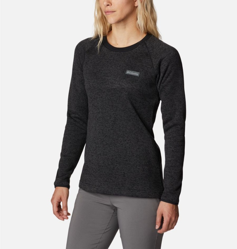 Columbia Sweater Weather Fleece Crew Women's Pullover Black | KUPNXW-410