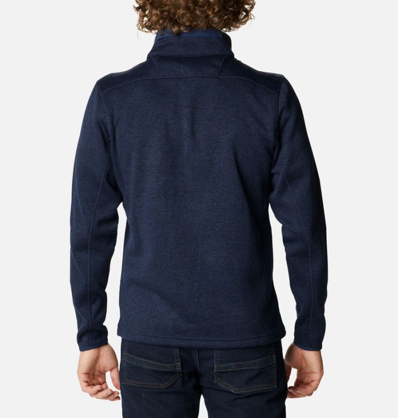 Columbia Sweater Weather Fleece Half Zip Men's Pullover Navy | ZNUQLR-023