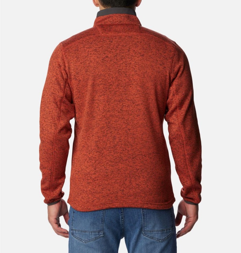 Columbia Sweater Weather Fleece Half Zip Men's Pullover Red | LVNOZD-598