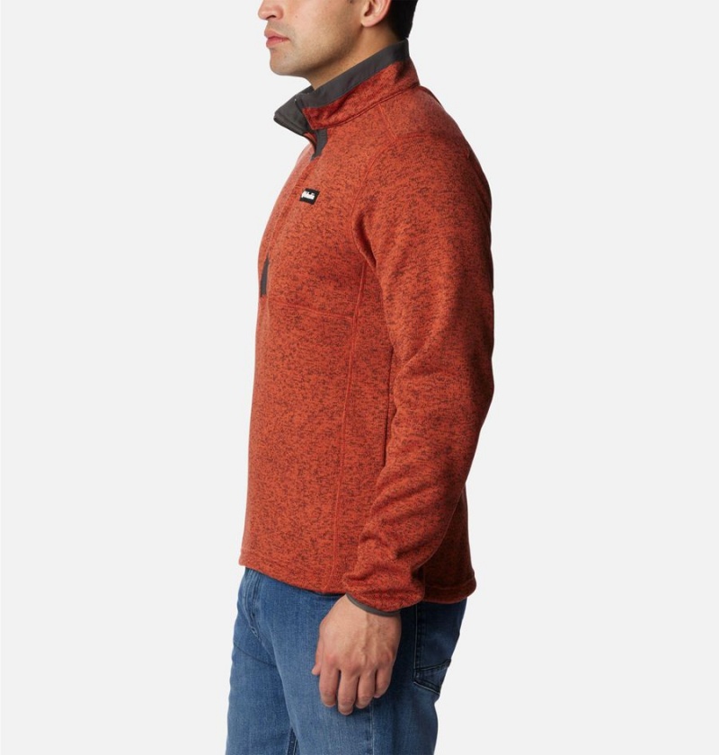 Columbia Sweater Weather Fleece Half Zip Men's Pullover Red | LVNOZD-598