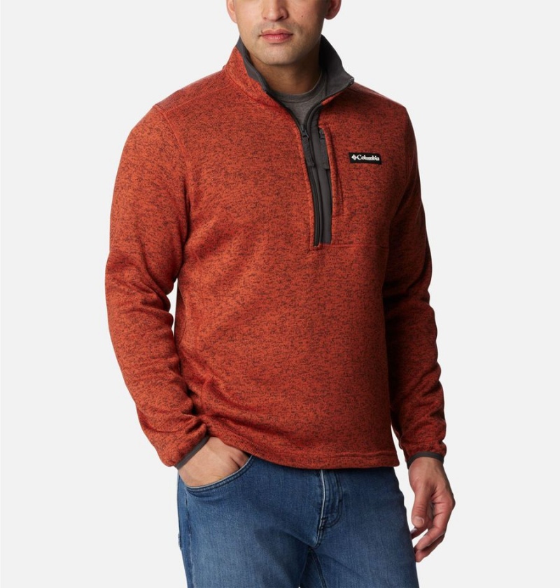 Columbia Sweater Weather Fleece Half Zip Men's Pullover Red | LVNOZD-598