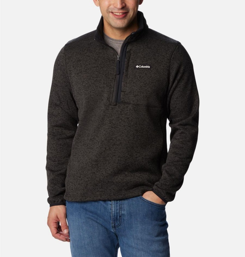 Columbia Sweater Weather Fleece Half Zip Men\'s Pullover Black | FMIYRA-941