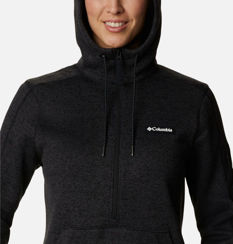 Columbia Sweater Weather Fleece Pullover Women's Hoodie Black | WOIXUR-824