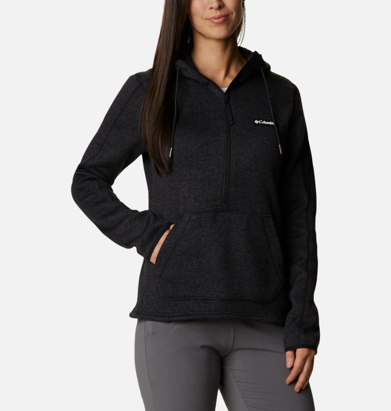 Columbia Sweater Weather Fleece Pullover Women\'s Hoodie Black | WOIXUR-824
