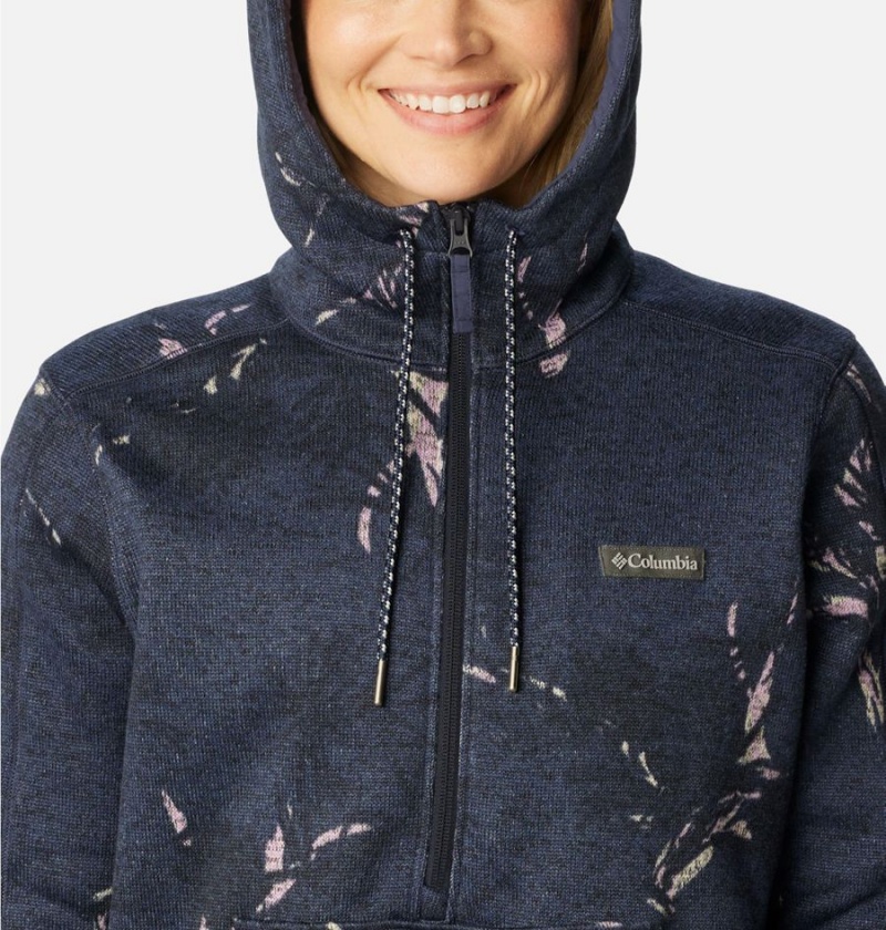 Columbia Sweater Weather Fleece Pullover Women's Hoodie Navy | AOSVLQ-591