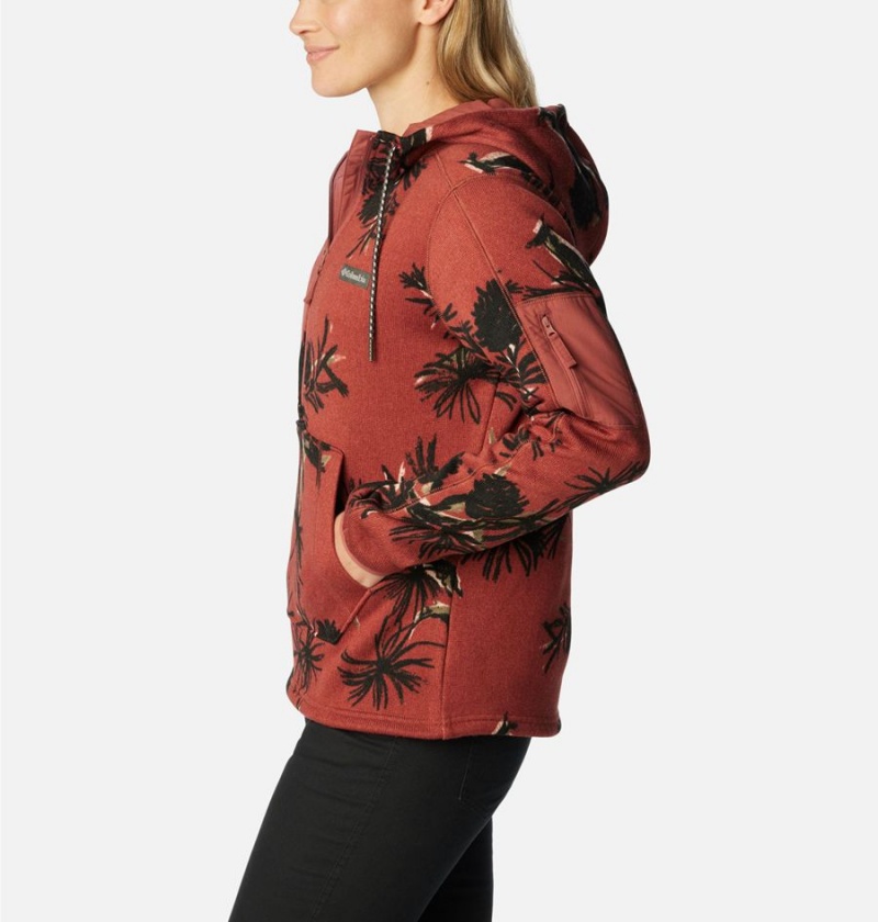Columbia Sweater Weather Fleece Pullover Women's Hoodie Coral | FOWURT-520