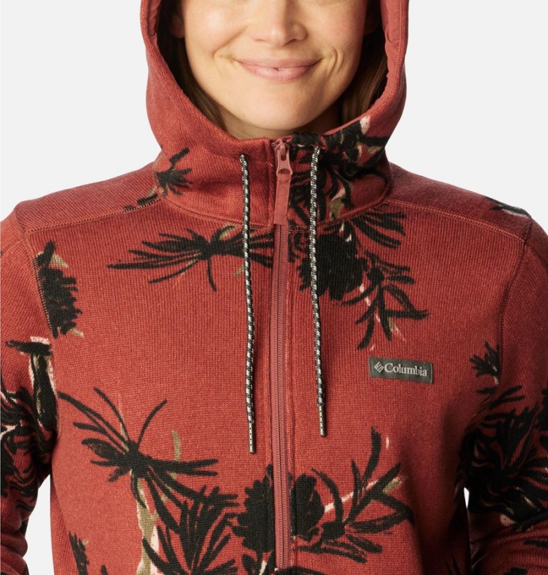 Columbia Sweater Weather Fleece Pullover Women's Hoodie Coral | FOWURT-520