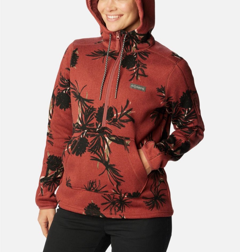 Columbia Sweater Weather Fleece Pullover Women's Hoodie Coral | FOWURT-520