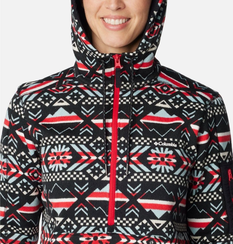 Columbia Sweater Weather Fleece Pullover Women's Hoodie Red | ZJCUAW-574