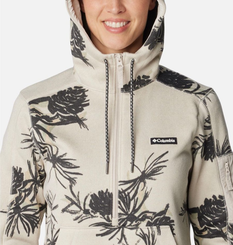 Columbia Sweater Weather Fleece Pullover Women's Hoodie Beige | SNRPEW-269