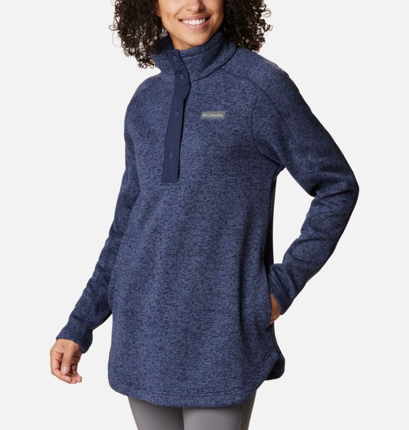 Columbia Sweater Weather Fleece Tunic Women's Pullover Navy | ZYKHCS-789