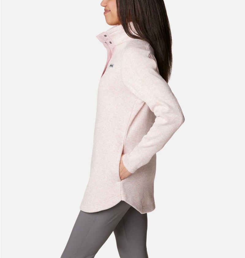 Columbia Sweater Weather Fleece Tunic Women's Pullover Pink | YNXUVS-719