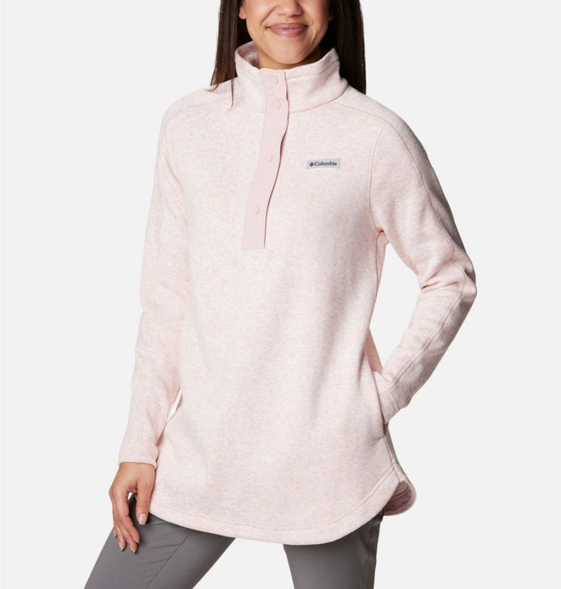 Columbia Sweater Weather Fleece Tunic Women's Pullover Pink | YNXUVS-719