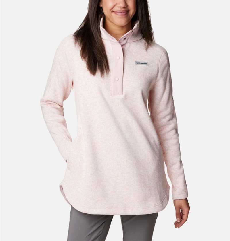 Columbia Sweater Weather Fleece Tunic Women\'s Pullover Pink | YNXUVS-719