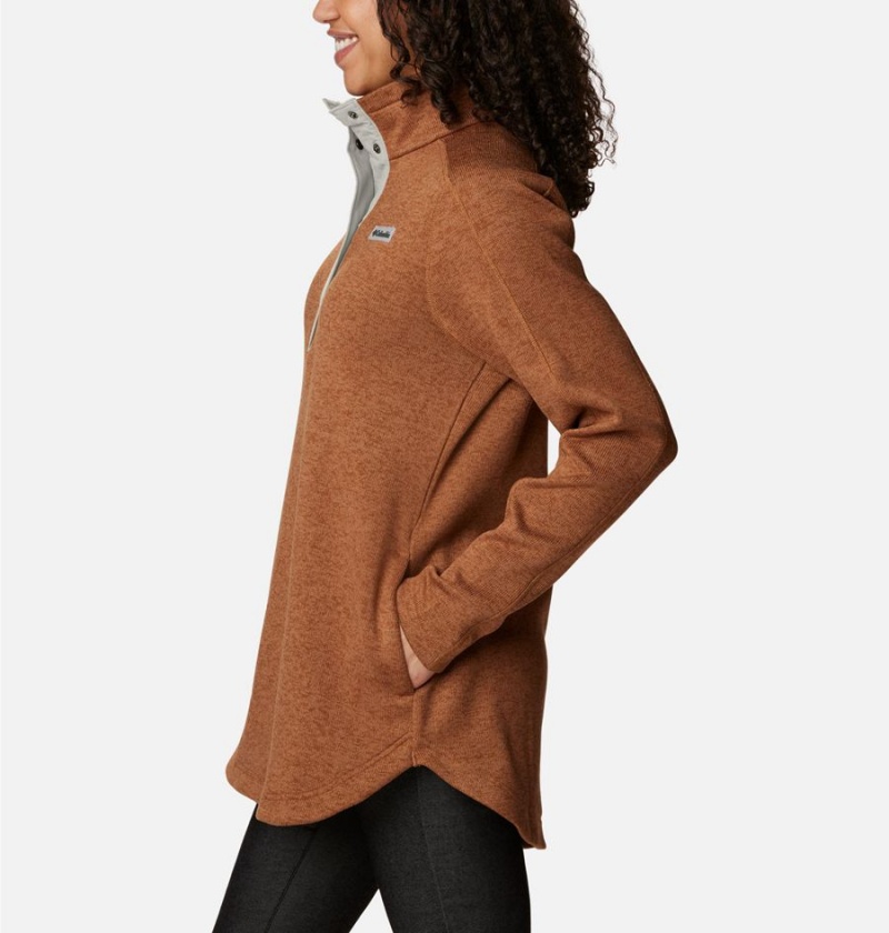 Columbia Sweater Weather Fleece Tunic Women's Pullover Brown | PCYWTL-143