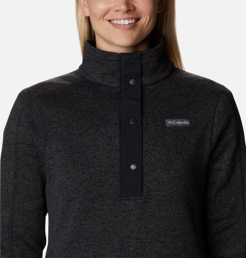 Columbia Sweater Weather Fleece Tunic Women's Pullover Black | QJPFEK-519