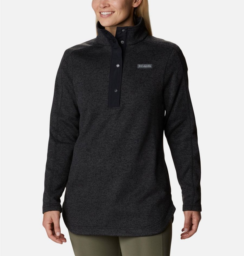 Columbia Sweater Weather Fleece Tunic Women\'s Pullover Black | QJPFEK-519