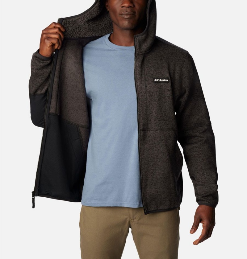 Columbia Sweater Weather Full Zip Hoodie Men's Fleece Jacket Black | YXCPJE-693