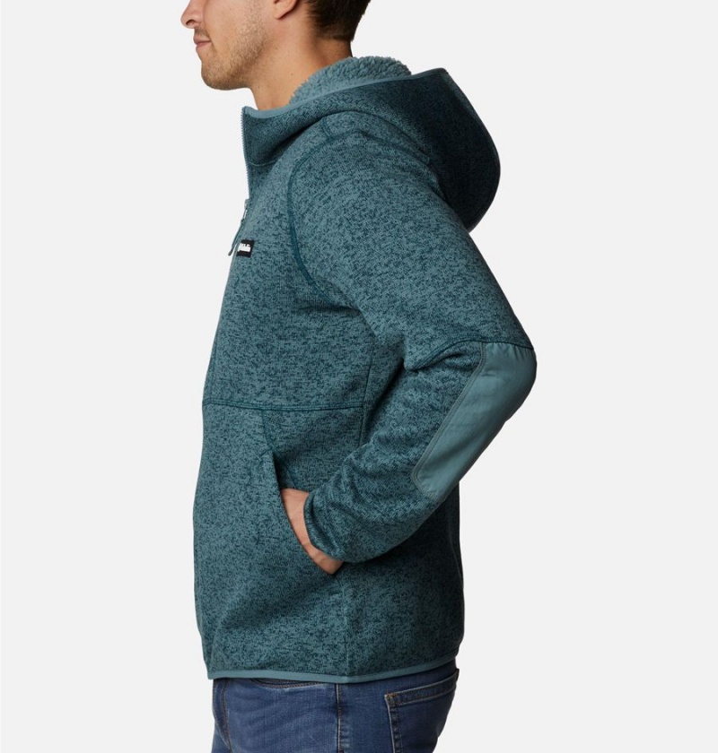 Columbia Sweater Weather Full Zip Hoodie Men's Fleece Jacket Green | XHDMQJ-128