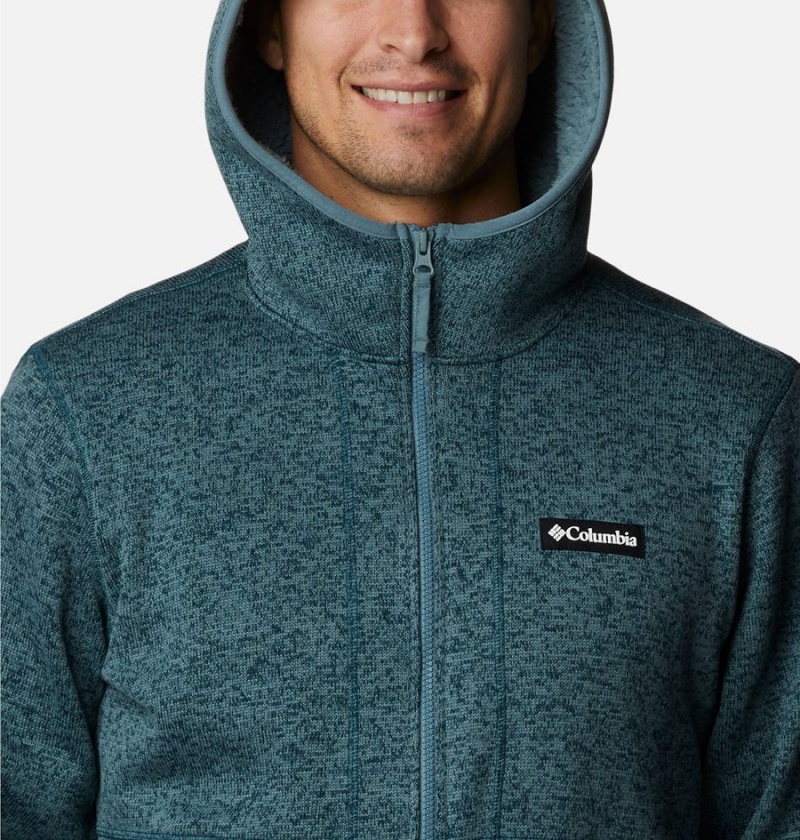 Columbia Sweater Weather Full Zip Hoodie Men's Fleece Jacket Green | XHDMQJ-128