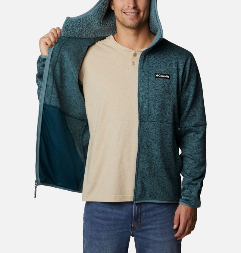 Columbia Sweater Weather Full Zip Hoodie Men's Fleece Jacket Green | XHDMQJ-128