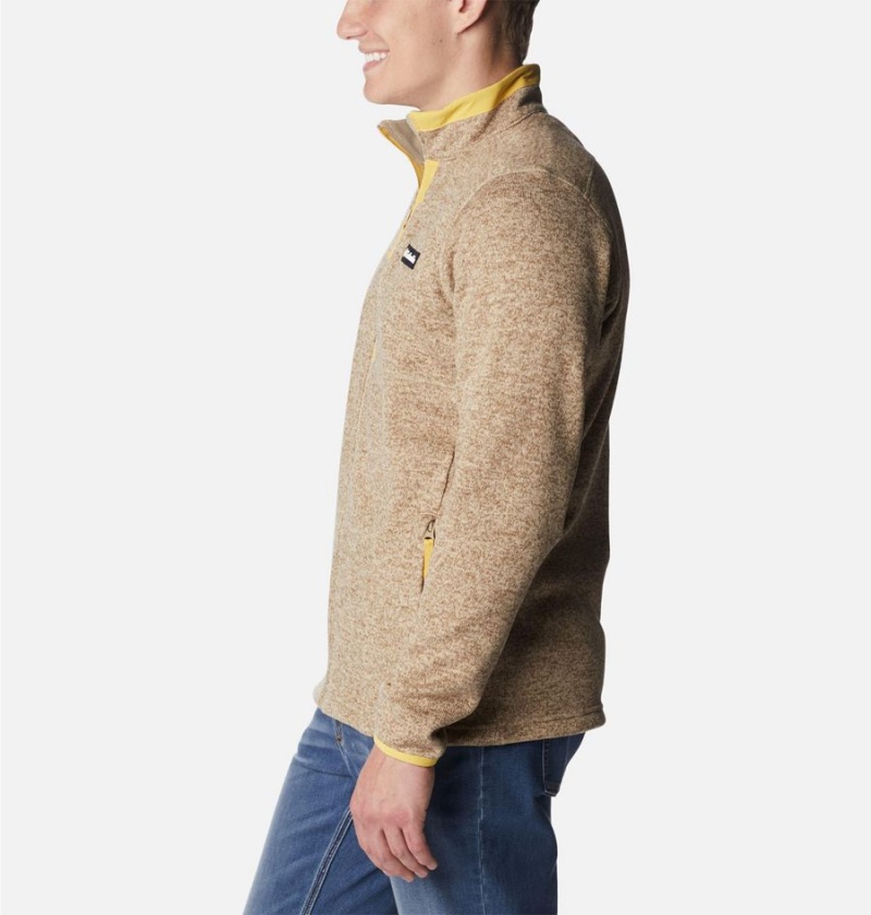 Columbia Sweater Weather Full Zip Men's Fleece Jacket Khaki | OTFYJM-058