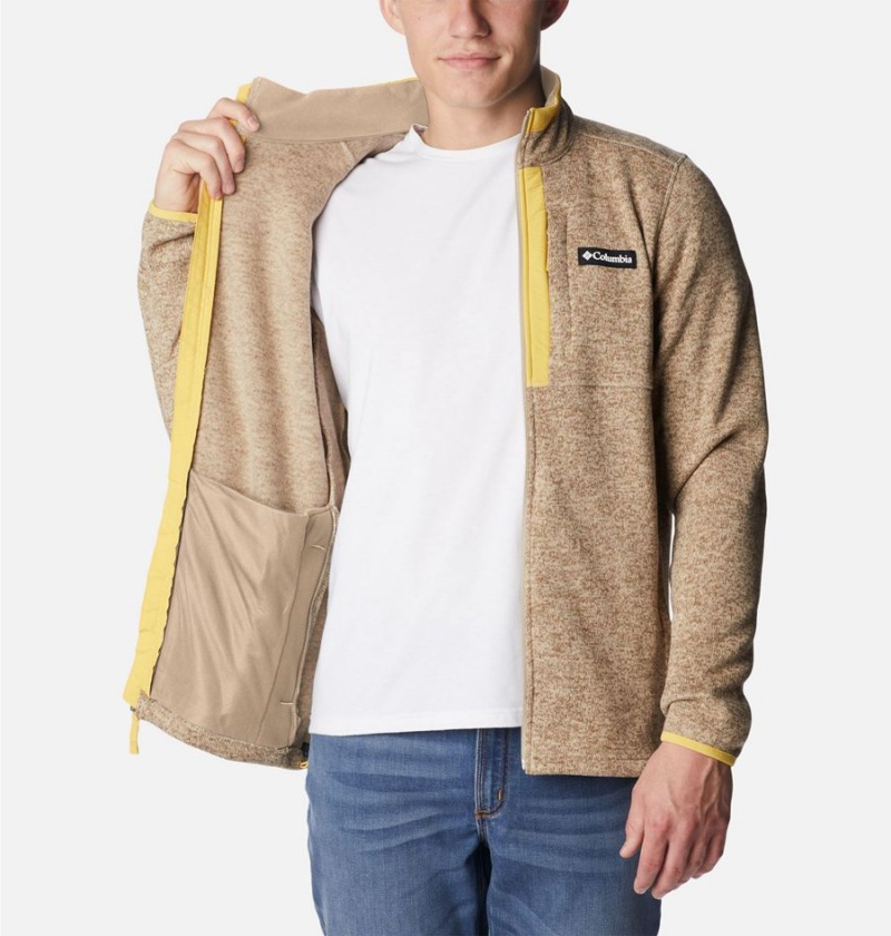 Columbia Sweater Weather Full Zip Men's Fleece Jacket Khaki | OTFYJM-058