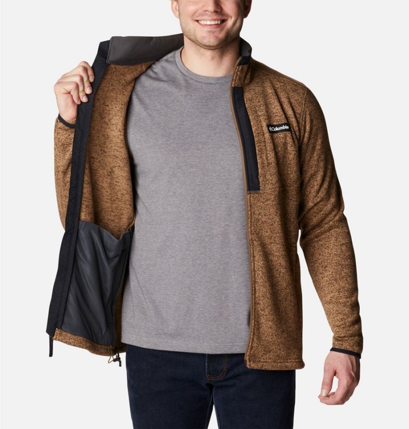 Columbia Sweater Weather Full Zip Men's Fleece Jacket Brown | EIPRJQ-930