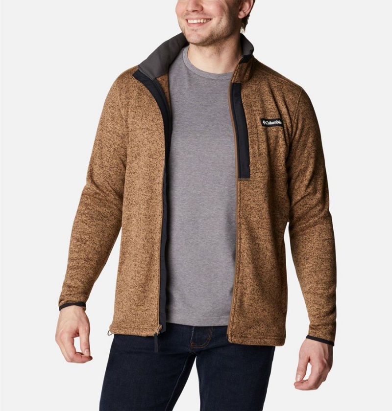 Columbia Sweater Weather Full Zip Men's Fleece Jacket Brown | EIPRJQ-930
