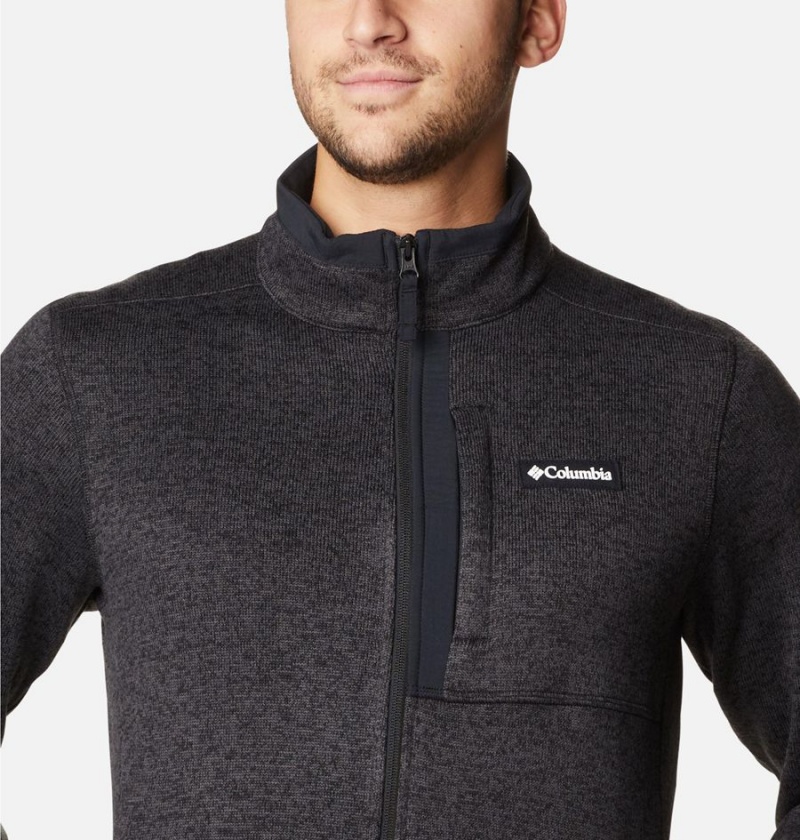 Columbia Sweater Weather Full Zip Men's Fleece Jacket Black | VKIEAZ-964