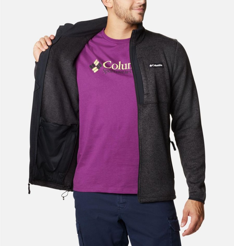 Columbia Sweater Weather Full Zip Men's Fleece Jacket Black | VKIEAZ-964