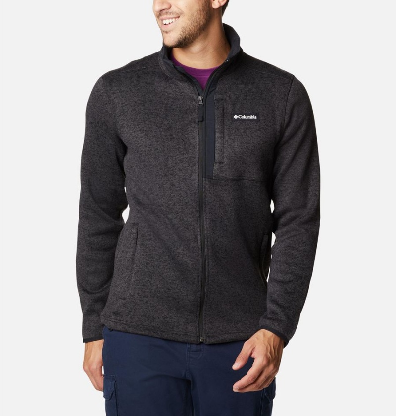 Columbia Sweater Weather Full Zip Men\'s Fleece Jacket Black | VKIEAZ-964