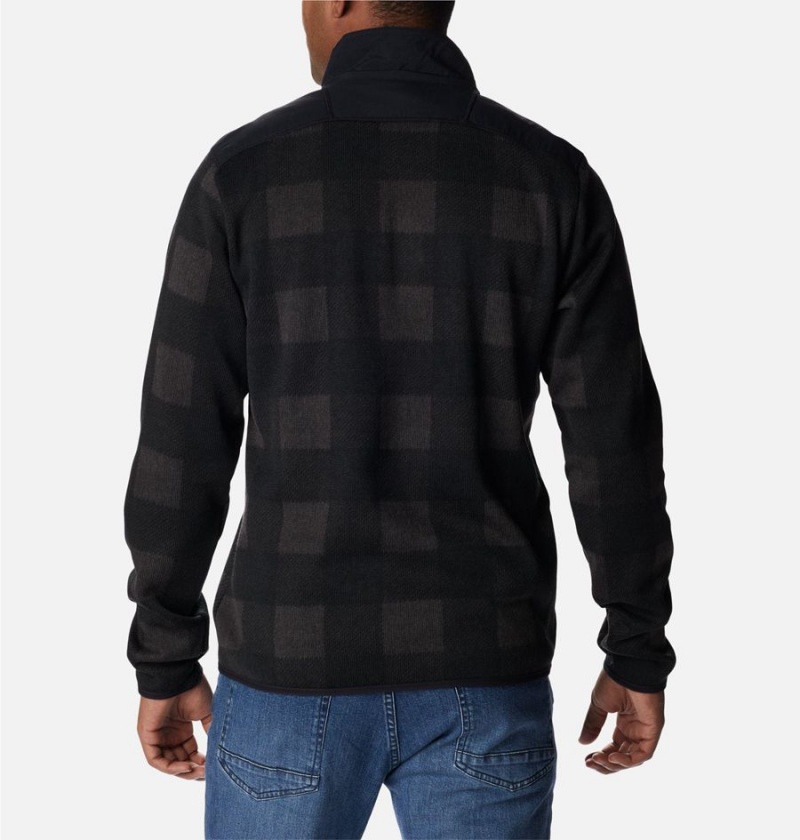 Columbia Sweater Weather II Printed Fleece Half Zip Men's Pullover Black | RIPJDW-798