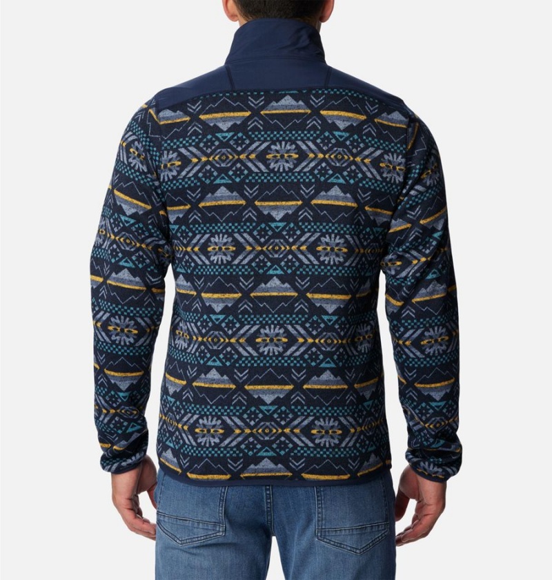 Columbia Sweater Weather II Printed Fleece Half Zip Men's Pullover Navy | TCGMHL-715